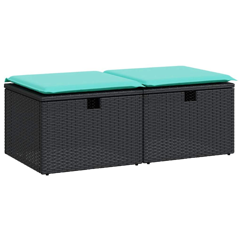 Set mobilier de grădină cu perne, 2 piese poliratan/lemn acacia