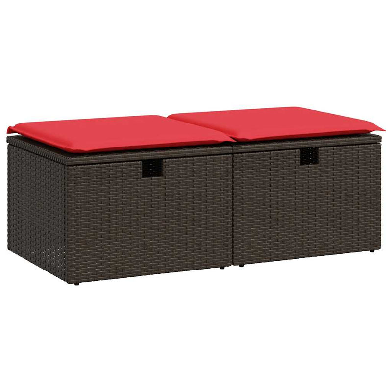 Set canapele de grădină, 2 piese, cu perne, maro poliratan maro