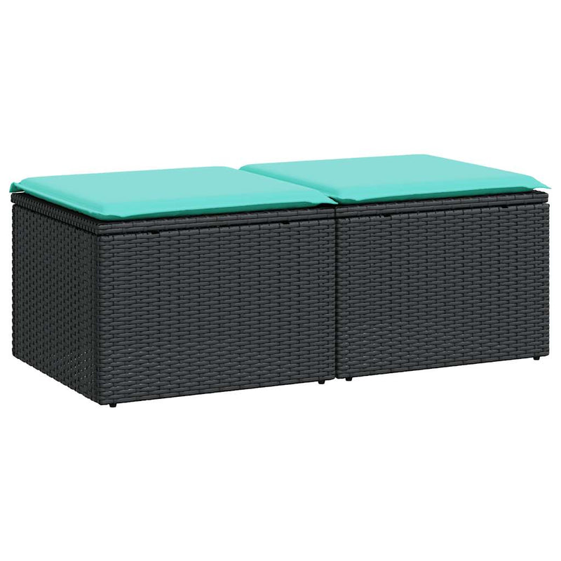Set mobilier de grădină cu perne, 2 piese poliratan/lemn acacia