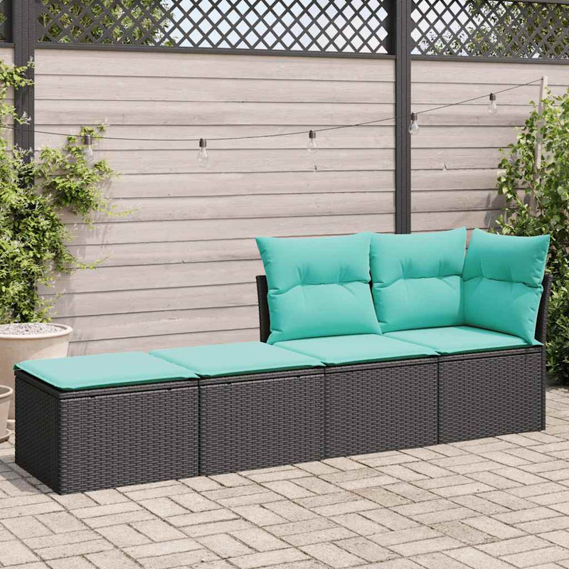 Set mobilier de grădină cu perne, 2 piese poliratan/lemn acacia