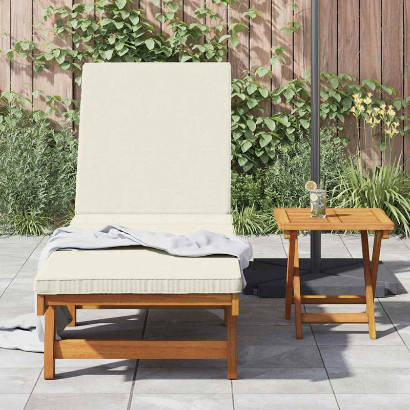 Șezlong Maro și Crem 199 x 63 x 85 cm Lemn Solid de Acacia