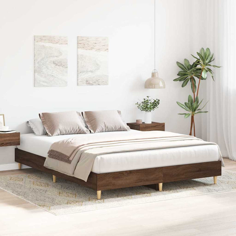 Cadru pat fără saltea Stejar maro 150x200 cm Lemn prelucrat