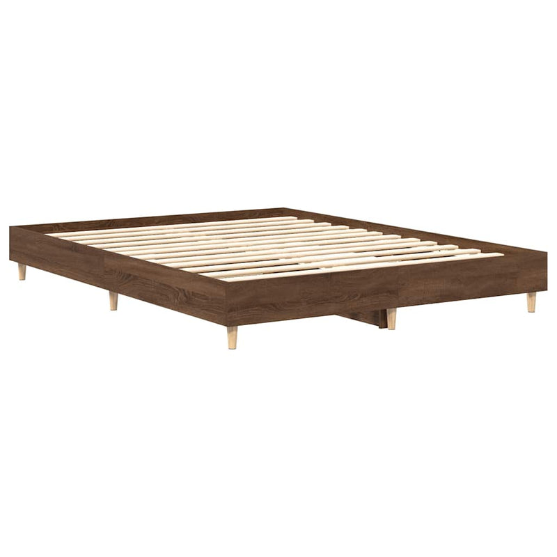 Cadru pat fără saltea Stejar maro 150x200 cm Lemn prelucrat