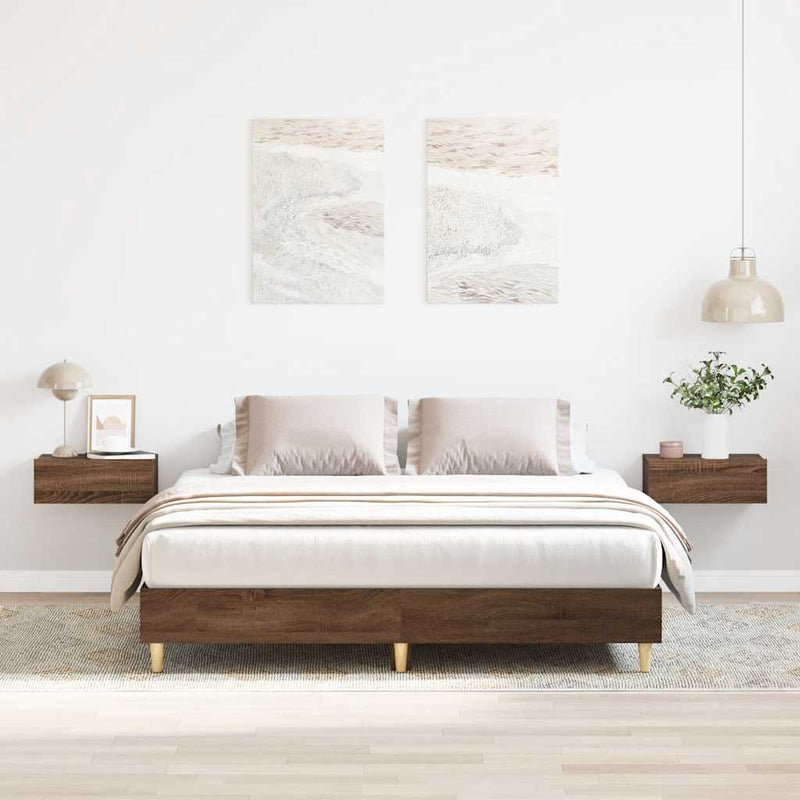 Cadru pat fără saltea Stejar maro 150x200 cm Lemn prelucrat
