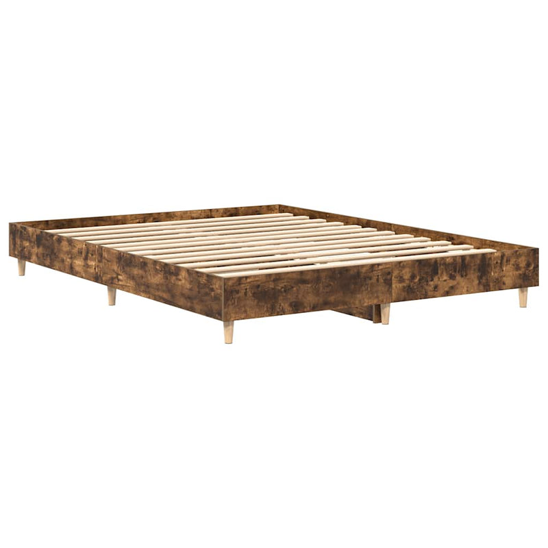Cadru pat fără saltea Stejar afumat 140x200 cm Lemn prelucrat