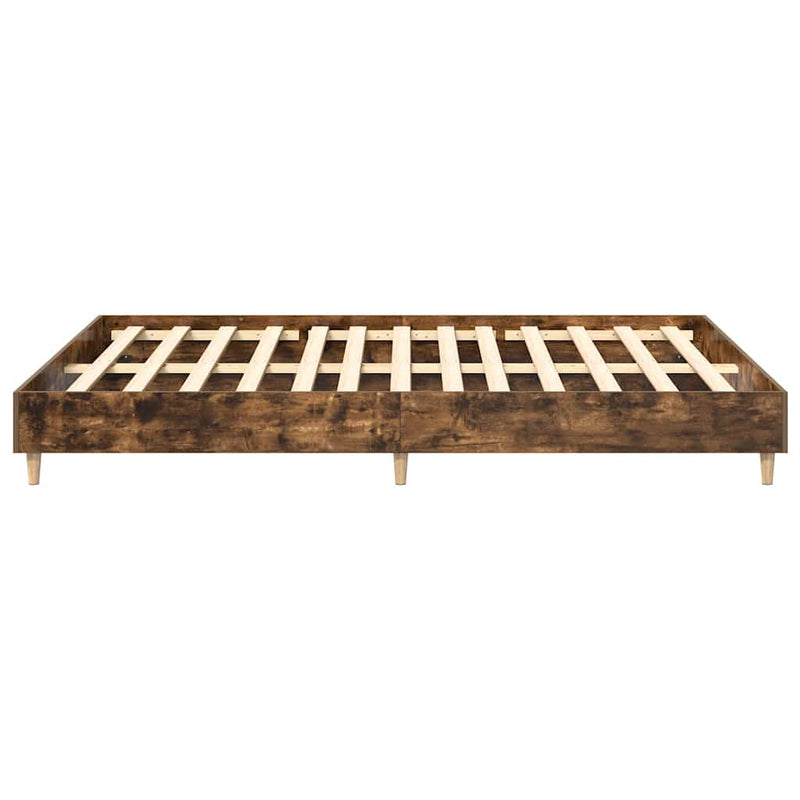Cadru pat fără saltea Stejar afumat 140x200 cm Lemn prelucrat