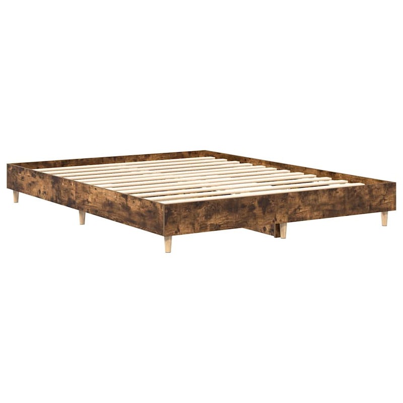Cadru pat fără saltea Stejar afumat 140x200 cm Lemn prelucrat