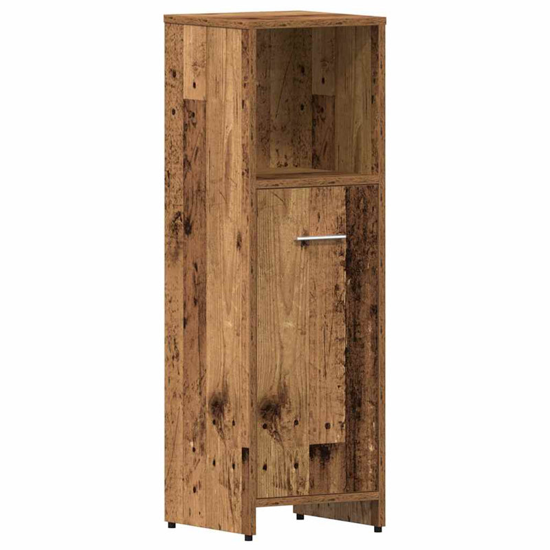 Set mobilier de baie, 4 piese, lemn vechi, lemn prelucrat