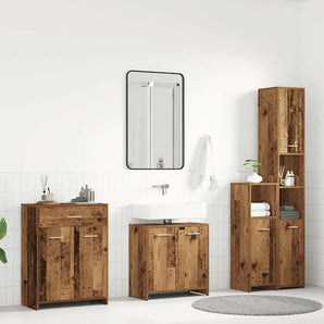 Set mobilier de baie, 4 piese, lemn vechi, lemn prelucrat
