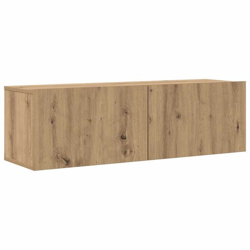Set dulap TV 8 piese montat pe perete Stejar artizanal