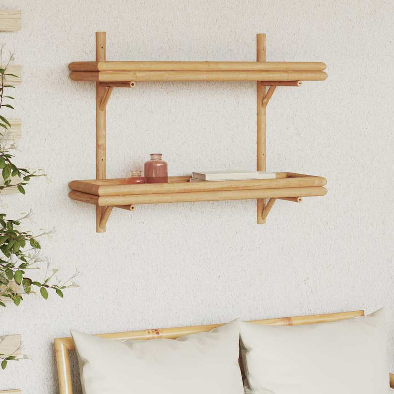 Raft de perete Montare pe perete Maro 75 x 26 x 60 cm Bambus