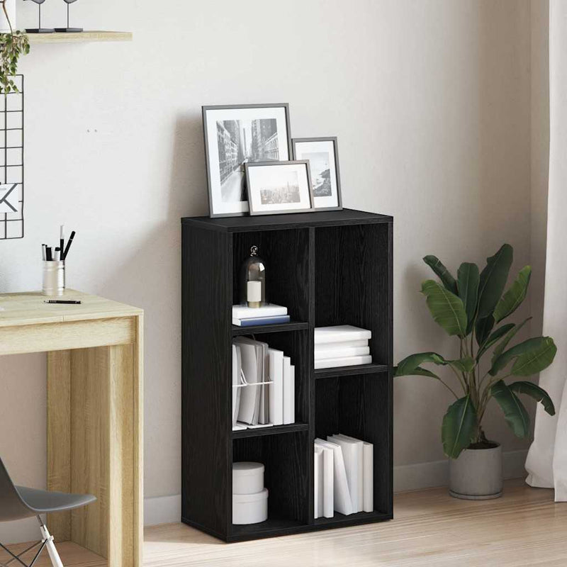Bibliotecă stejar negru 50x25x80 cm lemn prelucrat