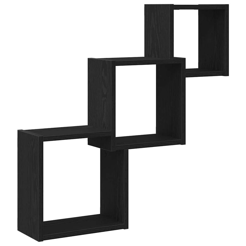 Rafturi cub perete, stejar negru, 68x15x68 cm, lemn prelucrat