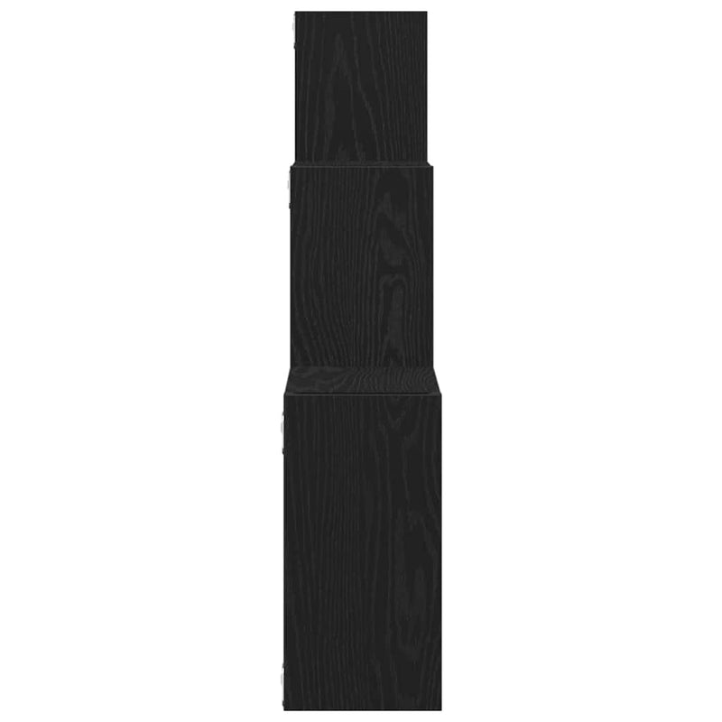Rafturi cub perete, stejar negru, 68x15x68 cm, lemn prelucrat
