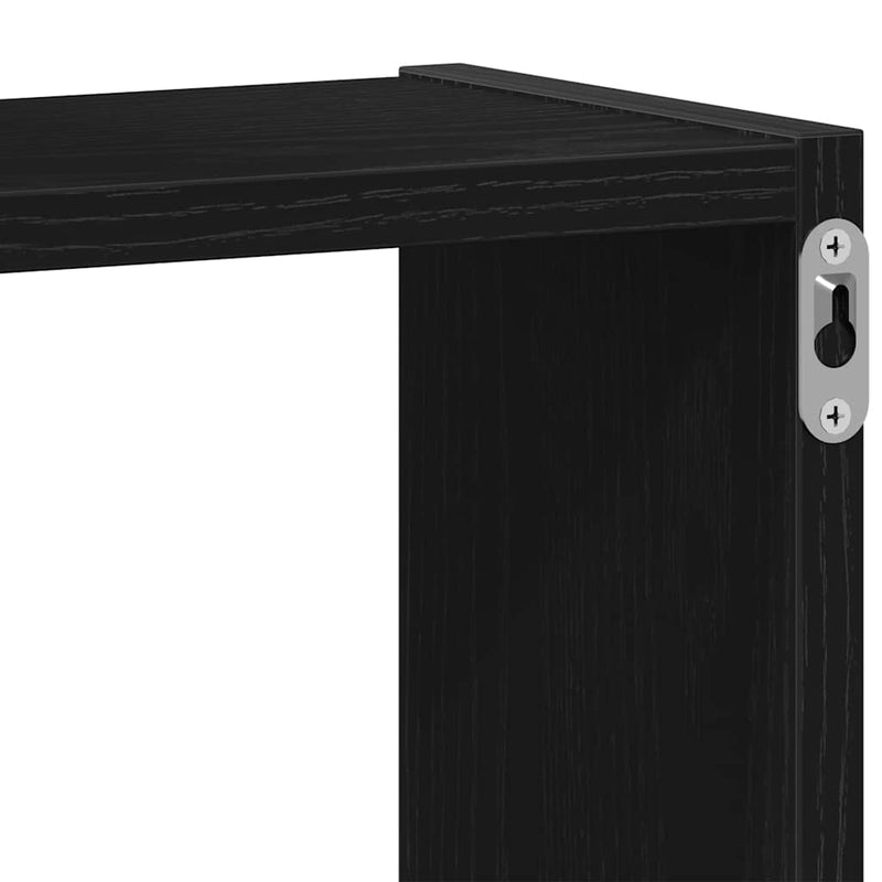 Rafturi cub perete, stejar negru, 68x15x68 cm, lemn prelucrat