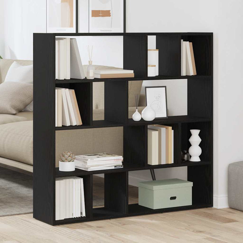 Bibliotecă/Separator de cameră, stejar negru, 105x24x102 cm