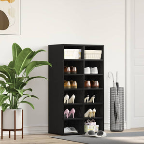 Suport pentru pantofi Stejar negru 54x34x100,5cm Lemn prelucrat