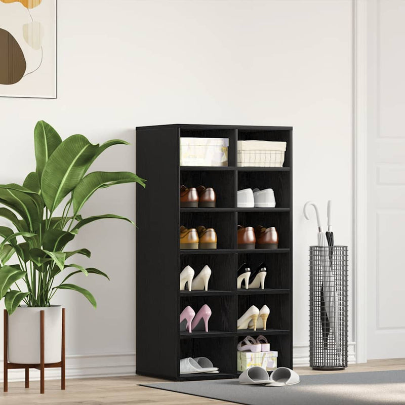 Suport pentru pantofi Stejar negru 54x34x100,5cm Lemn prelucrat