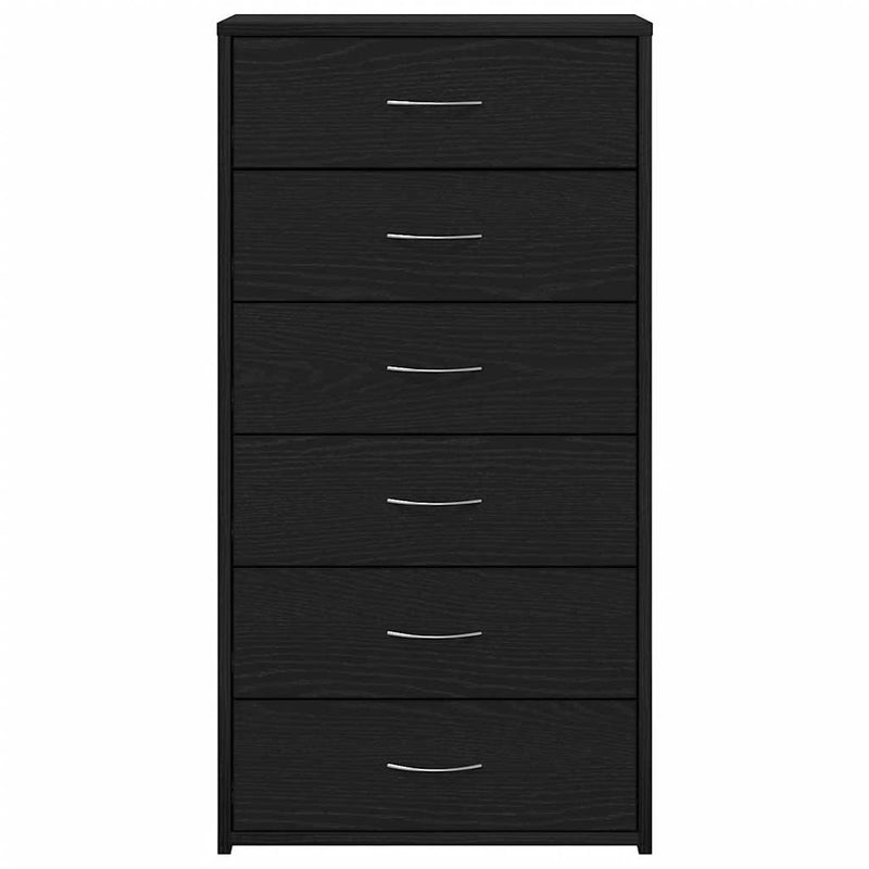 Bufetă cu 6 sertare Stejar negru 50x34x96 cm Lemn prelucrat