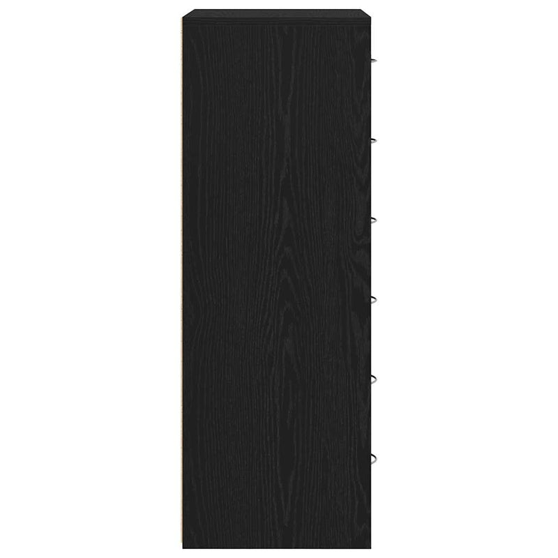 Bufetă cu 6 sertare Stejar negru 50x34x96 cm Lemn prelucrat