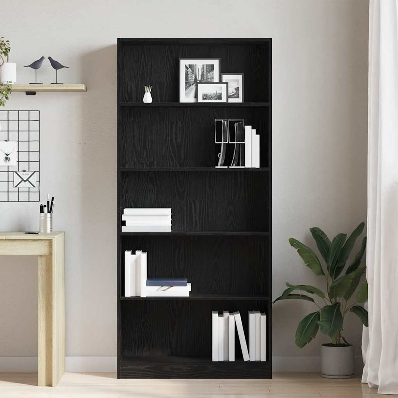 Bibliotecă Stejar negru 80x24x176 cm Lemn prelucrat