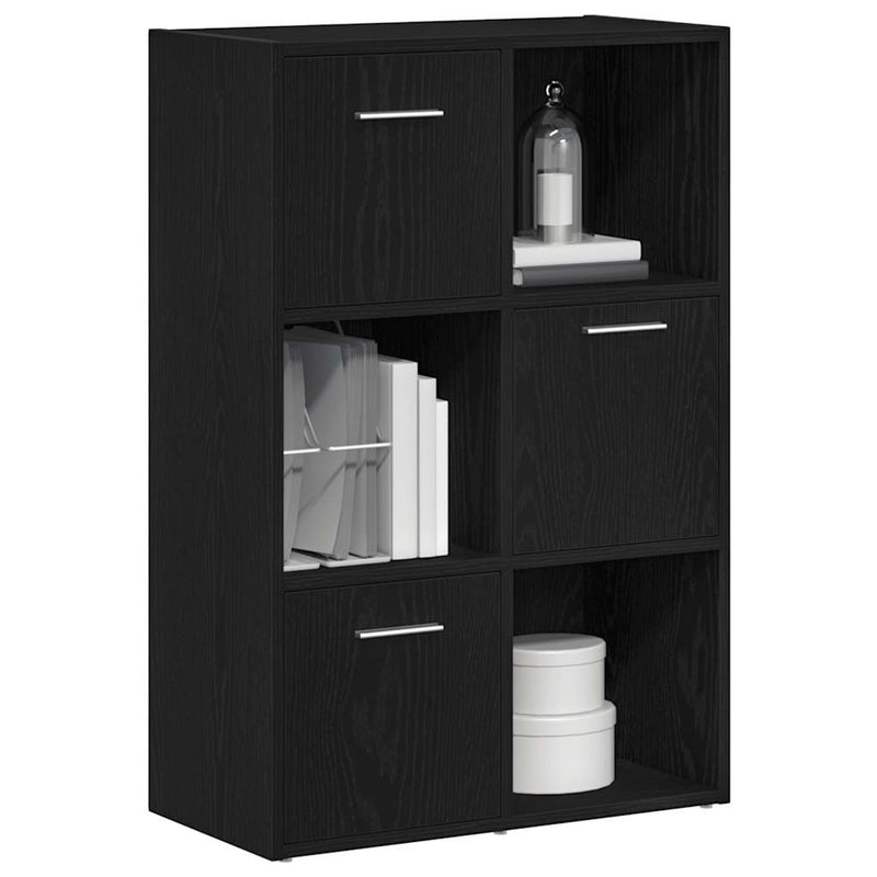 Bibliotecă/Separator de cameră, stejar negru, 60,5x30x90 cm, lemn prelucrat