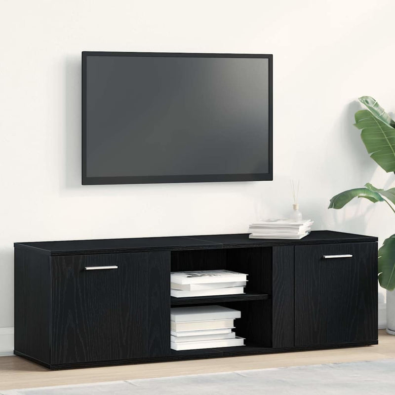 Comodă TV din stejar negru 120x34x37 cm, lemn prelucrat