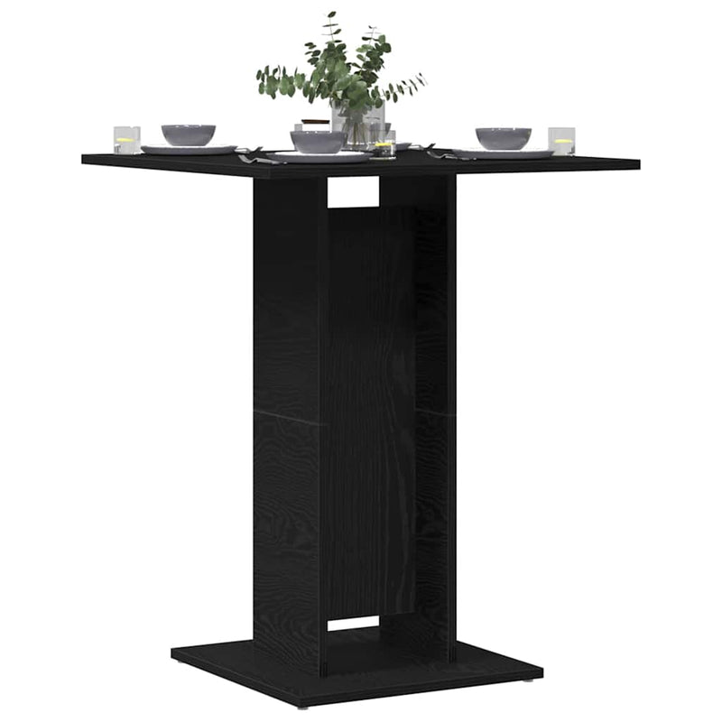 Masă bistro stejar negru 60x60x75 cm lemn prelucrat