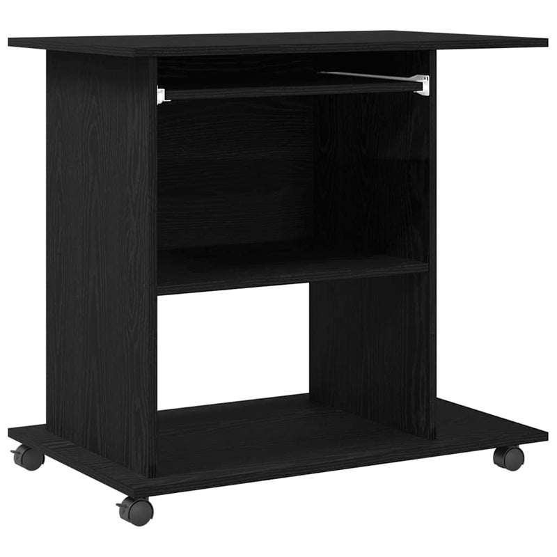Birou de calculator, stejar negru, 80x50x75 cm, lemn prelucrat