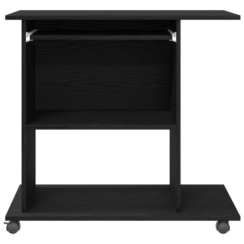 Birou de calculator, stejar negru, 80x50x75 cm, lemn prelucrat