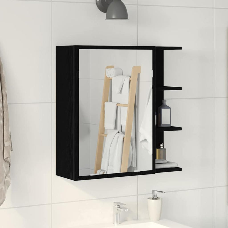 Dulap cu oglindă pentru baie Stejar Negru 62,5 x 20,5 x 64 cm