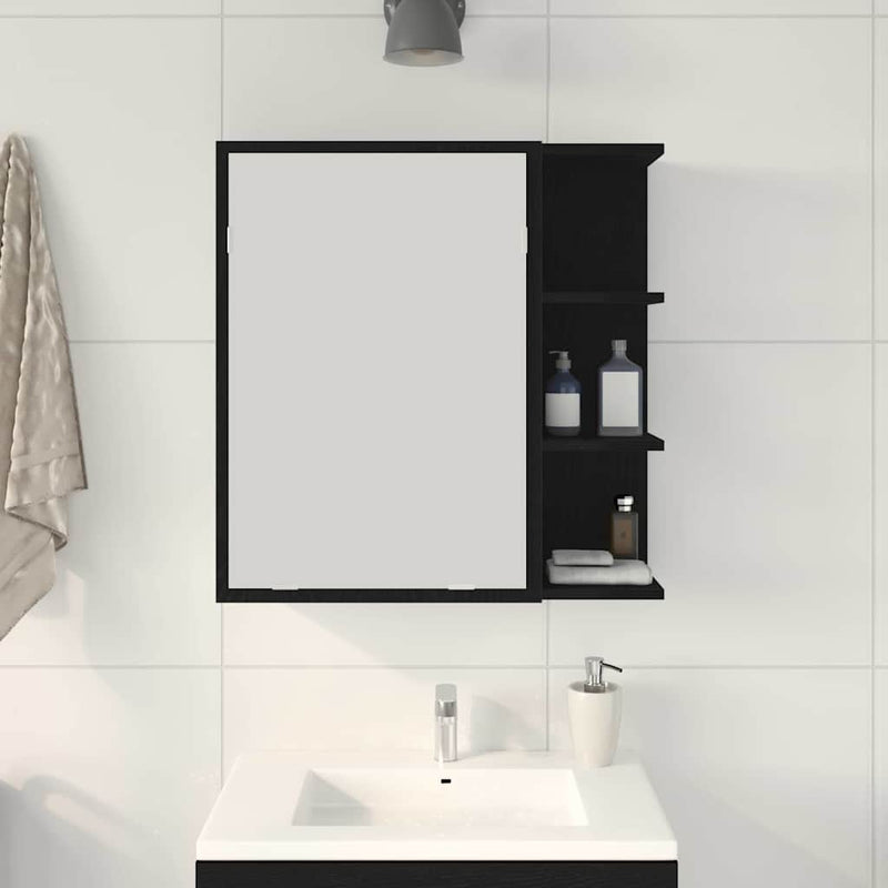 Dulap cu oglindă pentru baie Stejar Negru 62,5 x 20,5 x 64 cm