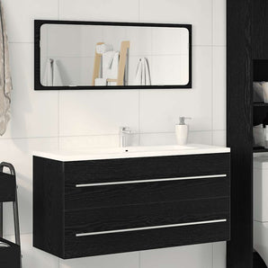 Dulap pentru chiuvetă de baie, stejar negru, 100x38,5x48 cm, lemn prelucrat