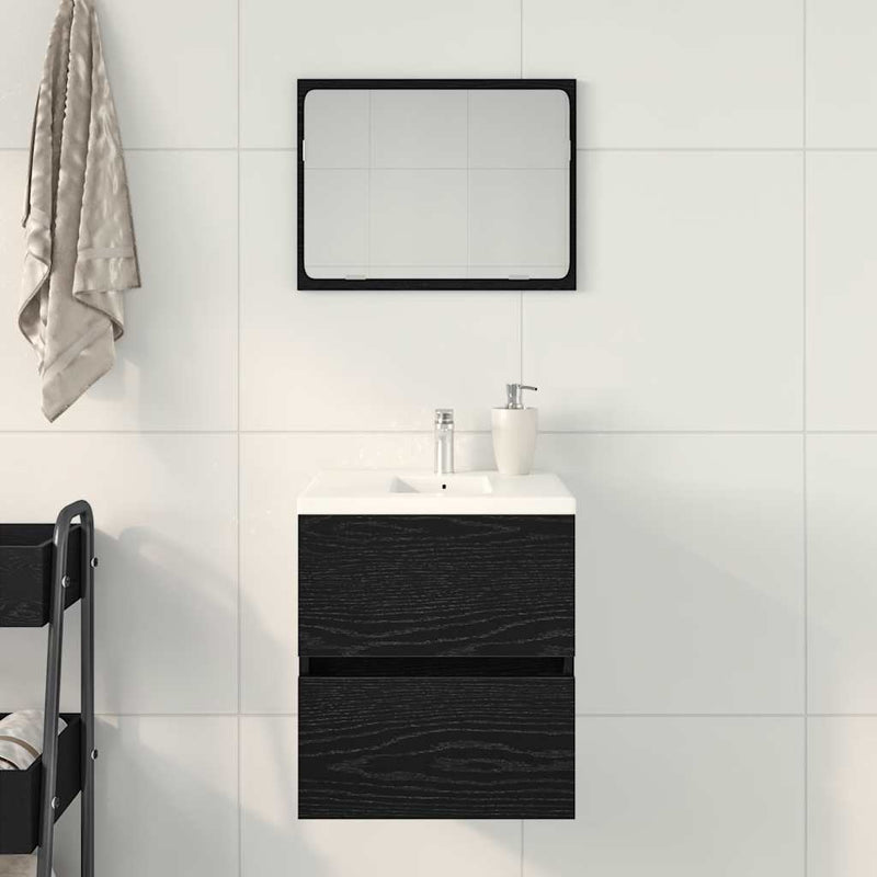 Dulap chiuvetă baie, stejar negru, 41x38,5x45 cm, lemn prelucrat
