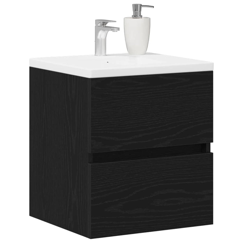 Dulap chiuvetă baie, stejar negru, 41x38,5x45 cm, lemn prelucrat
