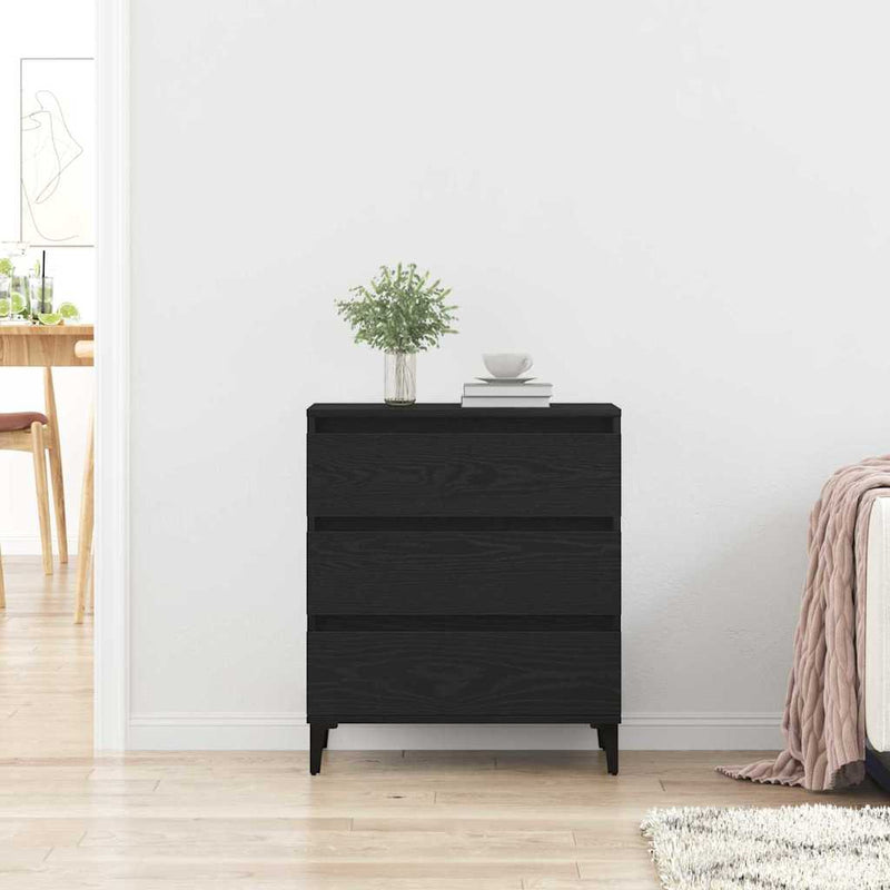 Bufet Stejar Negru 60 x 35 x 70 cm Lemn prelucrat