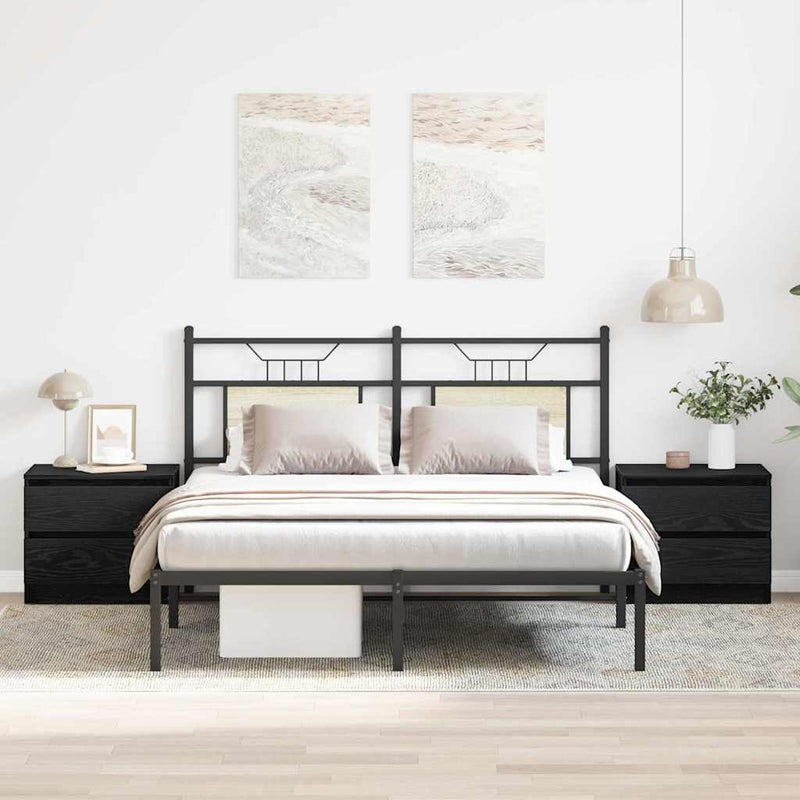 Dulap de noapte 2 buc. Stejar Negru 50 x 40 x 43,5 cm