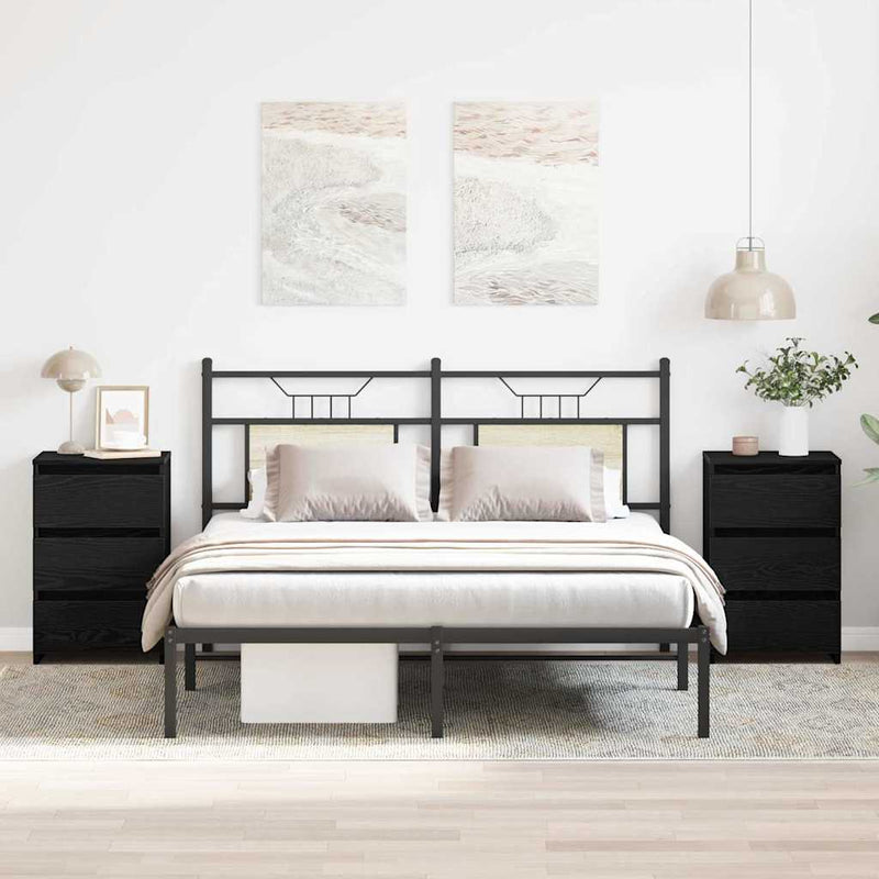 Dulap de noapte 2 buc. Stejar Negru 40 x 35 x 62,5 cm