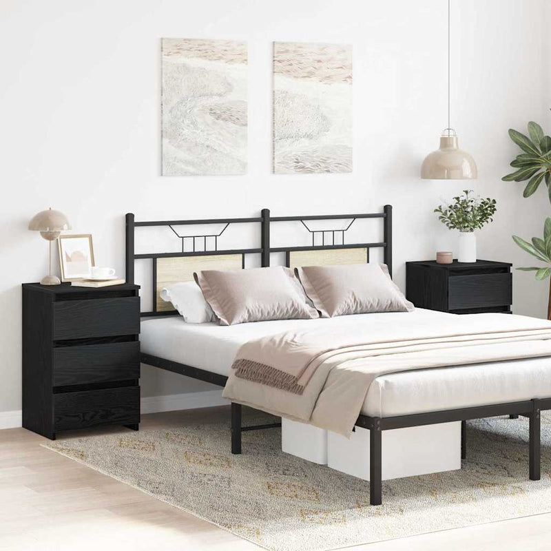 Dulap de noapte 2 buc. Stejar Negru 40 x 35 x 62,5 cm