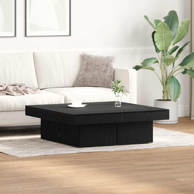 Masă de cafea Stejar Negru 90 x 90 x 28 cm Lemn prelucrat