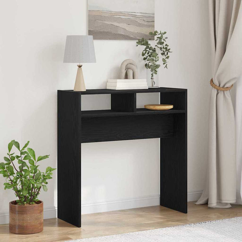 Masă de consolă Stejar Negru 78 x 30 x 80 cm Lemn prelucrat