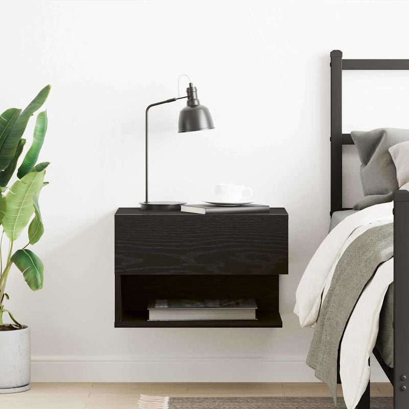 Dulap de noapte Stejar Negru 46 x 30 x 30 cm Lemn prelucrat