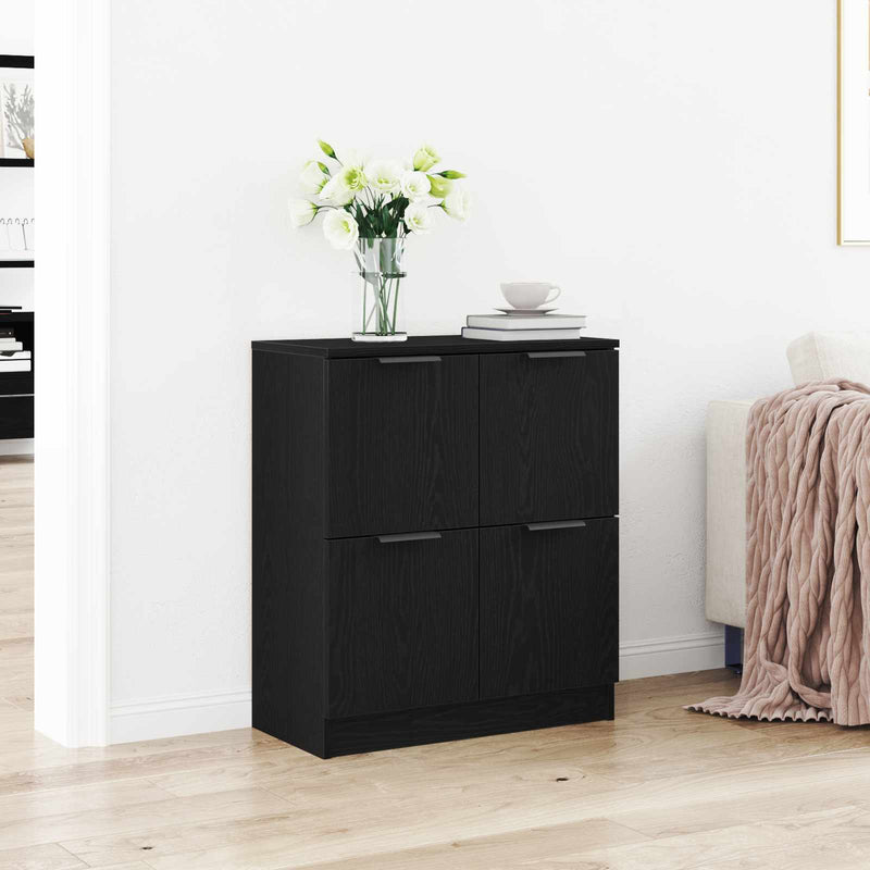 Bufet Stejar Negru 60 x 30 x 70 cm Lemn prelucrat