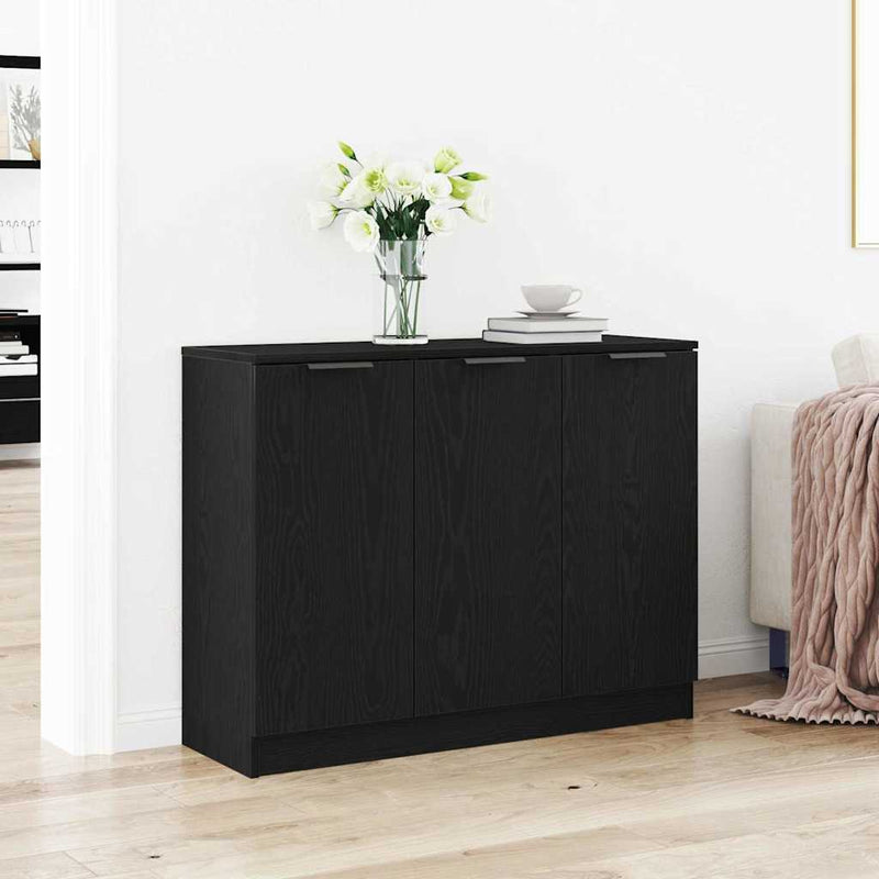Bufet Stejar Negru 90,5 x 30 x 70 cm Lemn prelucrat