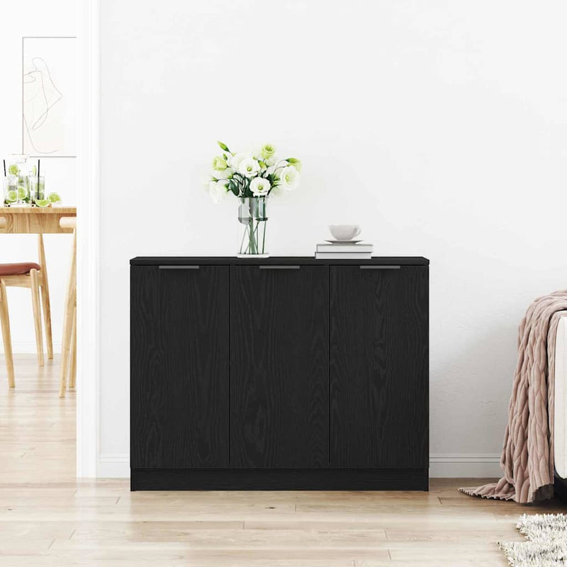 Bufet Stejar Negru 90,5 x 30 x 70 cm Lemn prelucrat