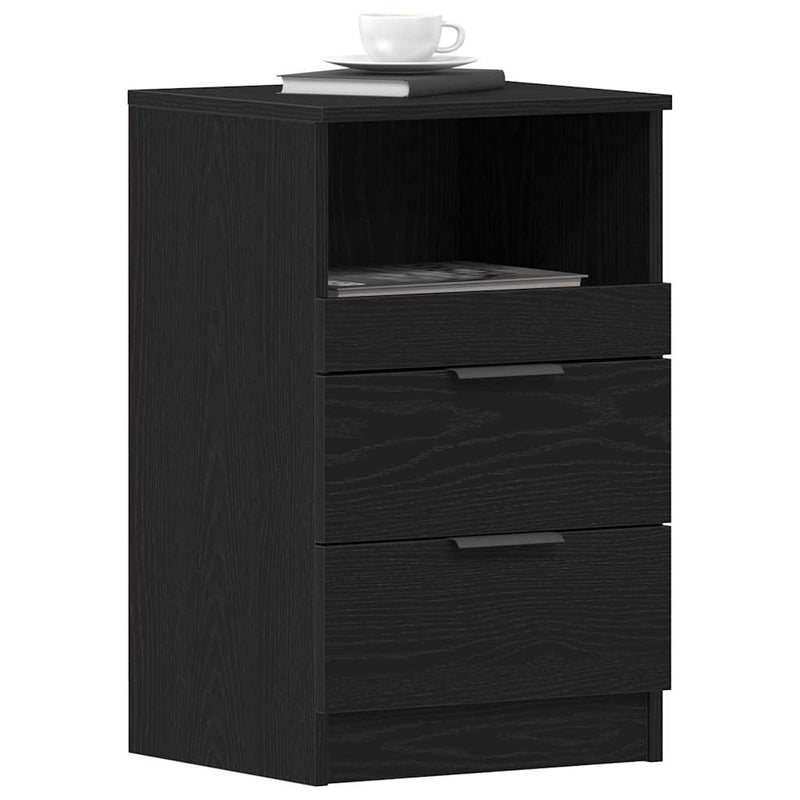 Dulap de noapte 2 buc. Stejar Negru 40 x 36 x 65 cm