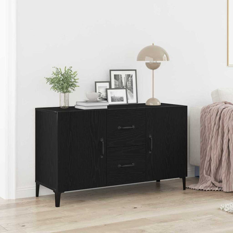 Bufet Stejar Negru 100 x 36 x 60 cm Lemn prelucrat