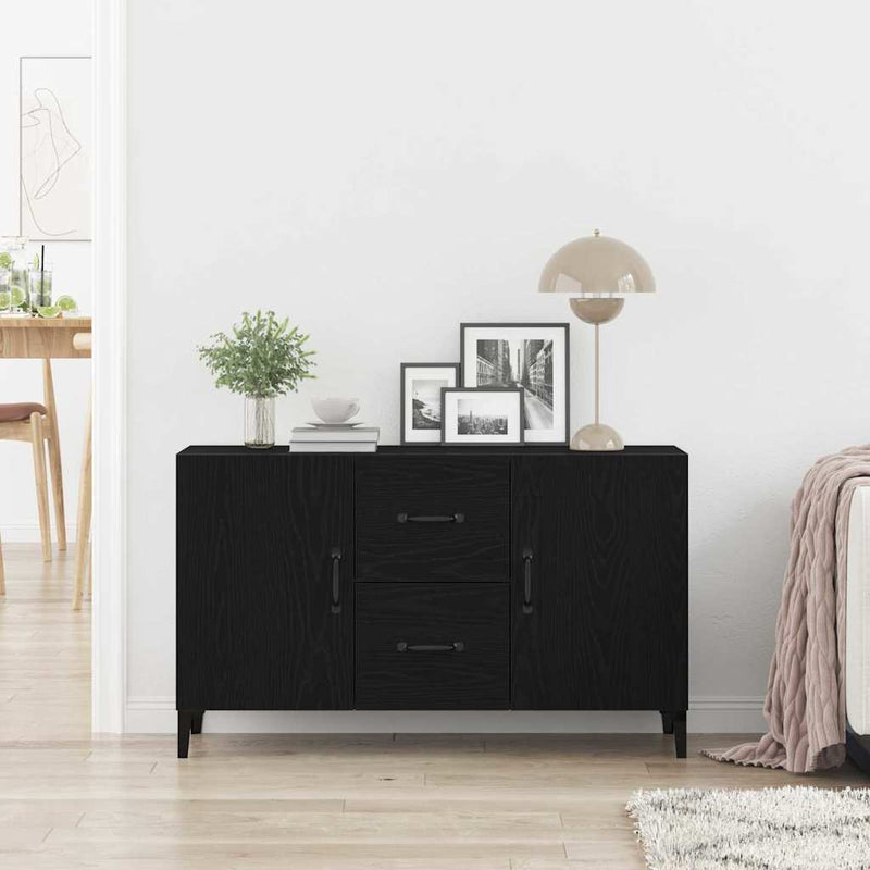 Bufet Stejar Negru 100 x 36 x 60 cm Lemn prelucrat