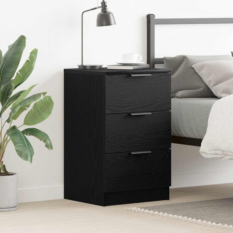 Dulap de noapte Stejar Negru 40 x 65 x 65 cm Lemn prelucrat