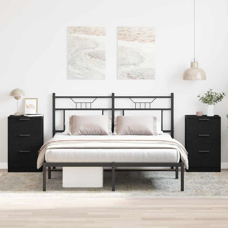 Dulap de noapte 2 buc. Stejar Negru 40 x 65 x 65 cm